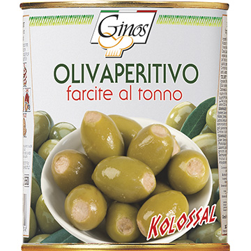 ACEITUNAS - "OLIVAPERITIVO" - Aceitunas verdes rellenas de ATÚN (COD. 01345)