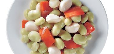 STARTERS AND SIDE DISHES - "ANTIPASTO TRICOLORE" - Fresh garlic, broad bean and peppers (COD. 01028)