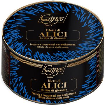 FISH - SICILIAN ANCHOVY FILLETS in sunflower oil (COD. 05020)