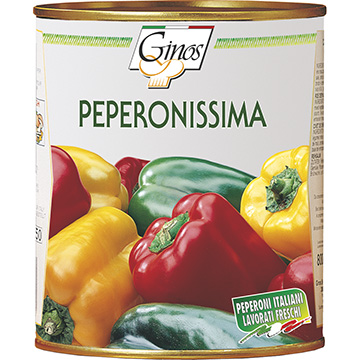 PIMIENTOS - "PEPERONISSIMA" - Mezcla de pimientos en trozos con salsa (COD. 01207)